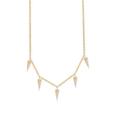 0.23ct 14k Yellow Gold Diamond Pave Triangle Necklace